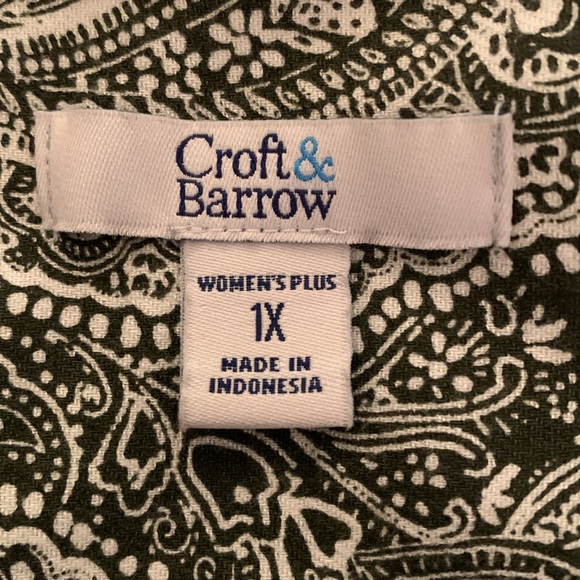 Croft & Barrow, Button Down Blouse with Convertible Sleeves, size 1X, EUC - Picture 8 of 9